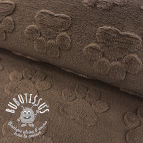 Fleece Paw prints brown