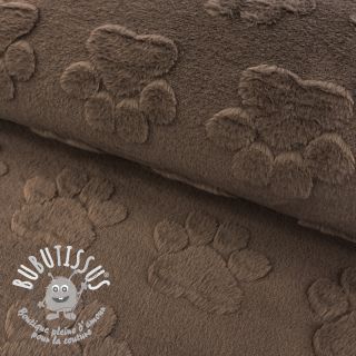 Fleece Paw prints brown