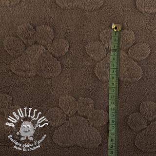 Fleece Paw prints brown