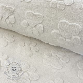 Fleece Paw prints ecru