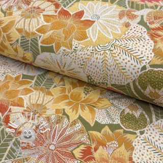 Tissu déco jacquard Opium allover kaki