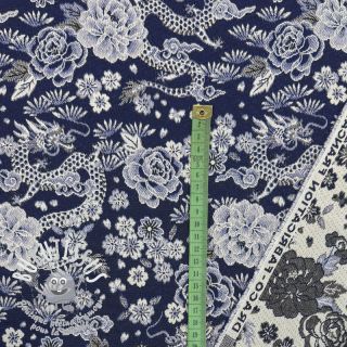 Tissu déco jacquard Draco indigo