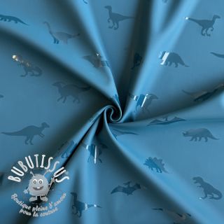 Raincoat fabric Dinosaurs blue