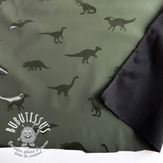 Raincoat fabric Dinosaurs dark green