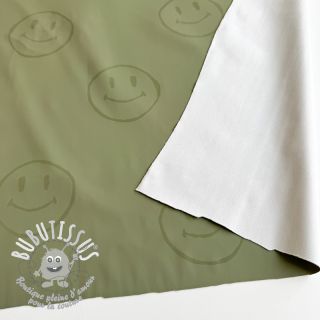 Raincoat fabric Happy faces army green