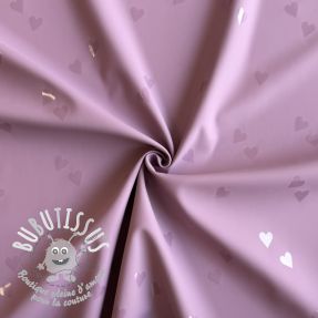 Raincoat fabric Hearts purple