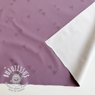 Raincoat fabric Hearts purple