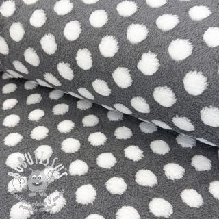 Fleece TEDDY Dots grey