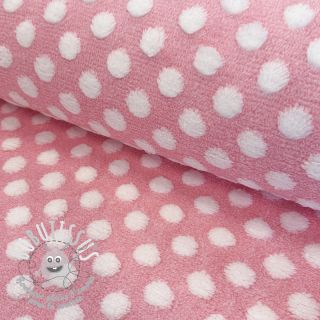 Fleece TEDDY Dots pink