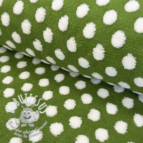 Fleece TEDDY Dots green