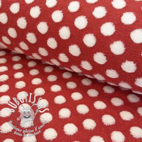 Fleece TEDDY Dots red