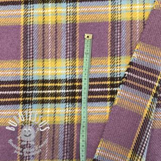 Tissu de manteau Big squares PURPLE